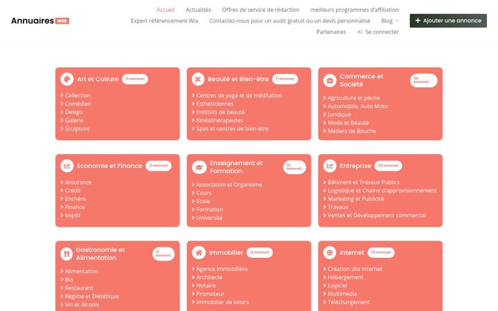 Captură de ecran a annuairesweb.fr