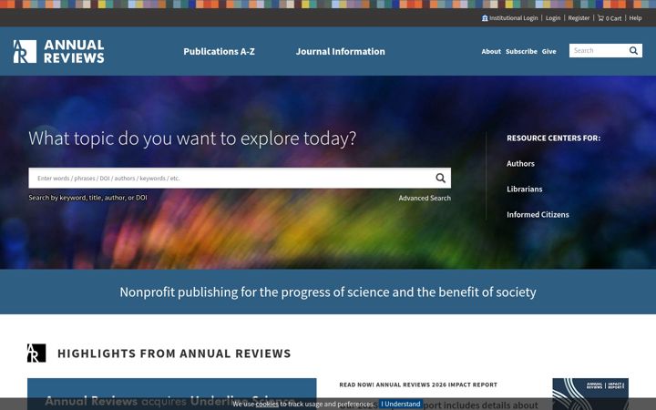 Screenshot di annualreviews.org