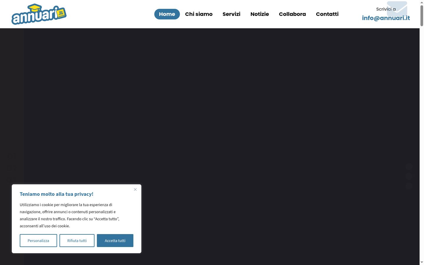 Captura de pantalla del banner de consentimiento mostrado antes de cualquier interacción