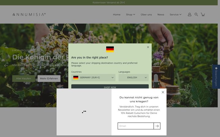 Screenshot of annumisia.de