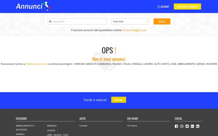 Screenshot of annuncieconsigli.it