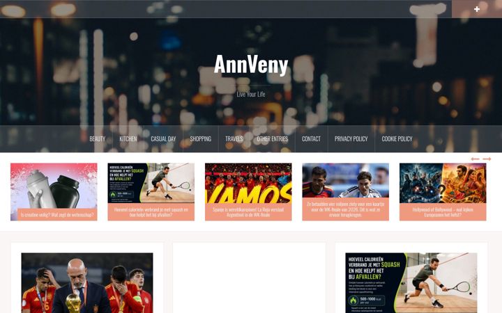 Kuvakaappaus sivustosta annveny.com