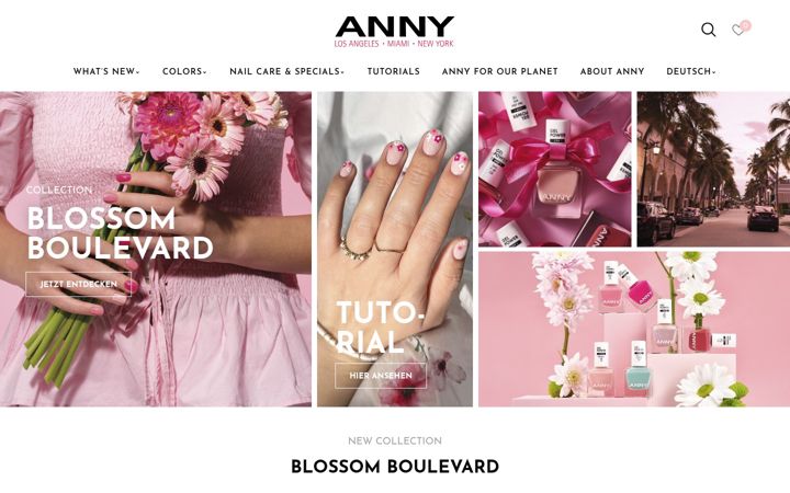 Kuvakaappaus sivustosta anny-cosmetics.com