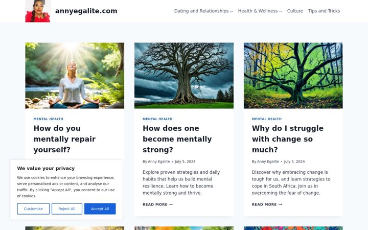 Screenshot of annyegalite.com
