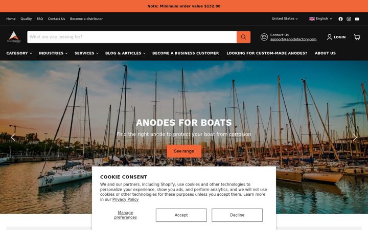 Screenshot of anodefactory.com