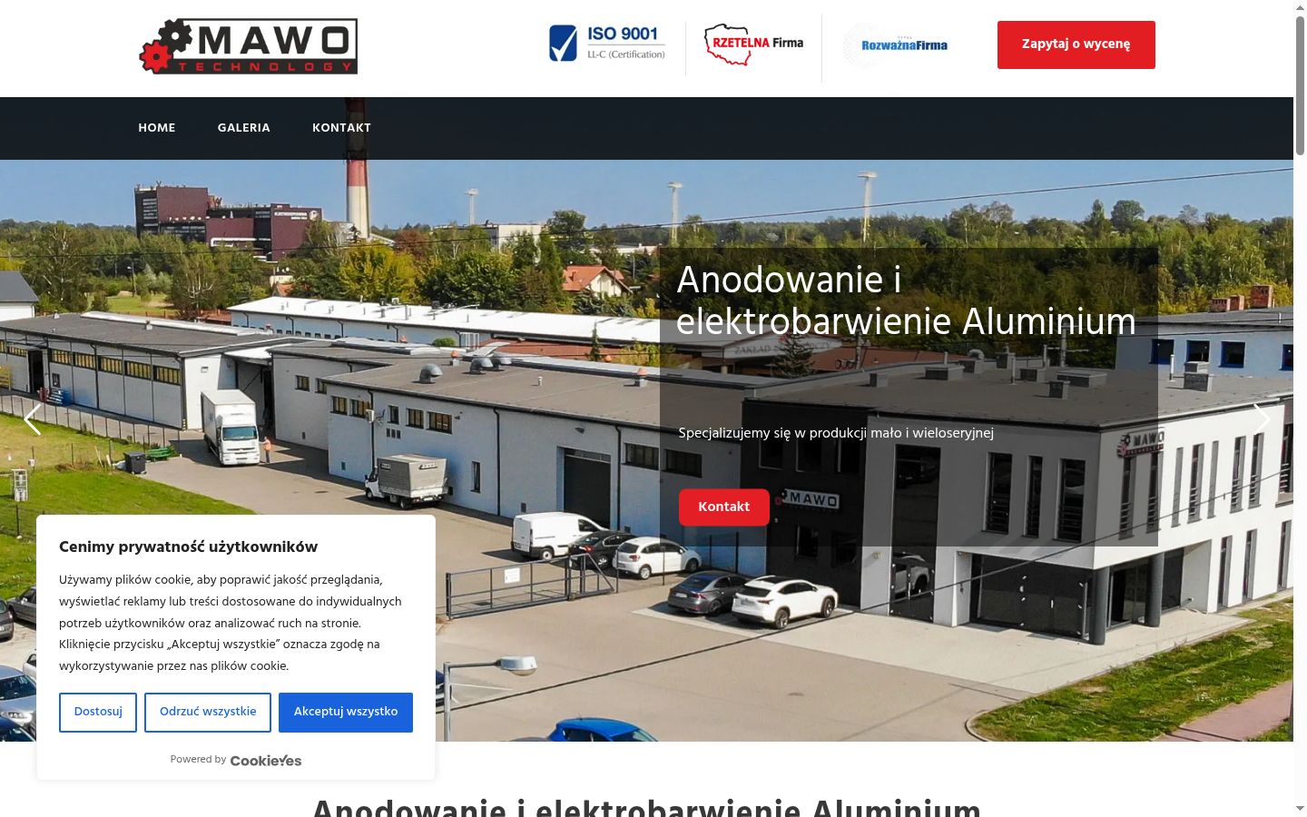 Zrzut ekranu banera zgody wyświetlanego przed jakąkolwiek interakcją
