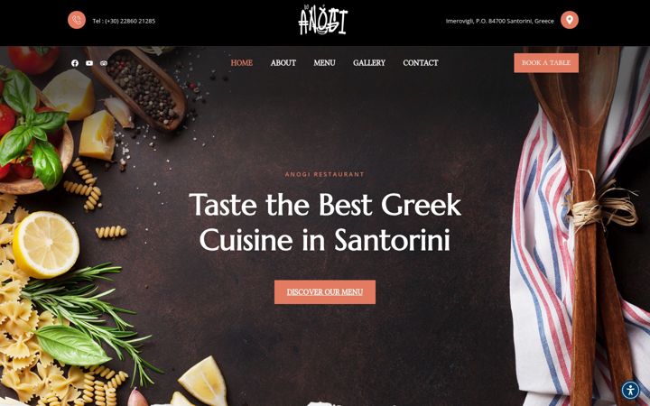 Screenshot of anogisantorini.restaurant