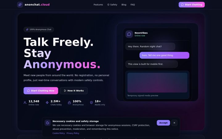 Screenshot of anonchat.cloud