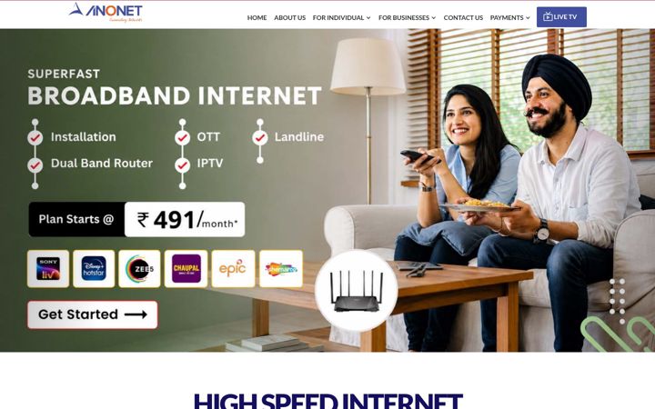 Screenshot of anonet.co.in