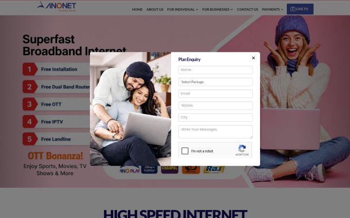 Screenshot of anonet.in