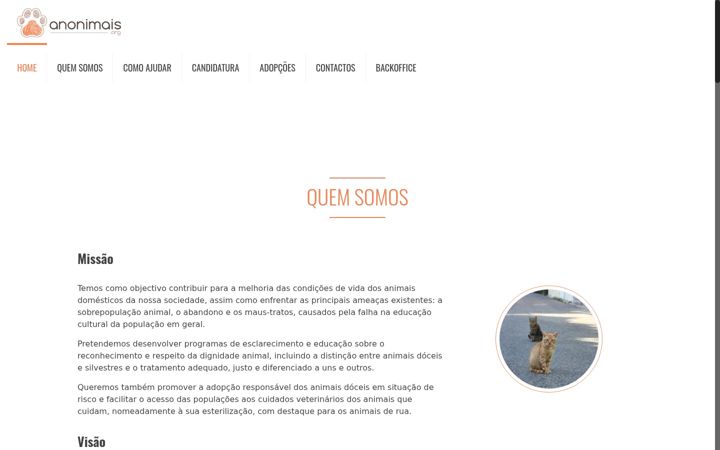 Screenshot of anonimais.org