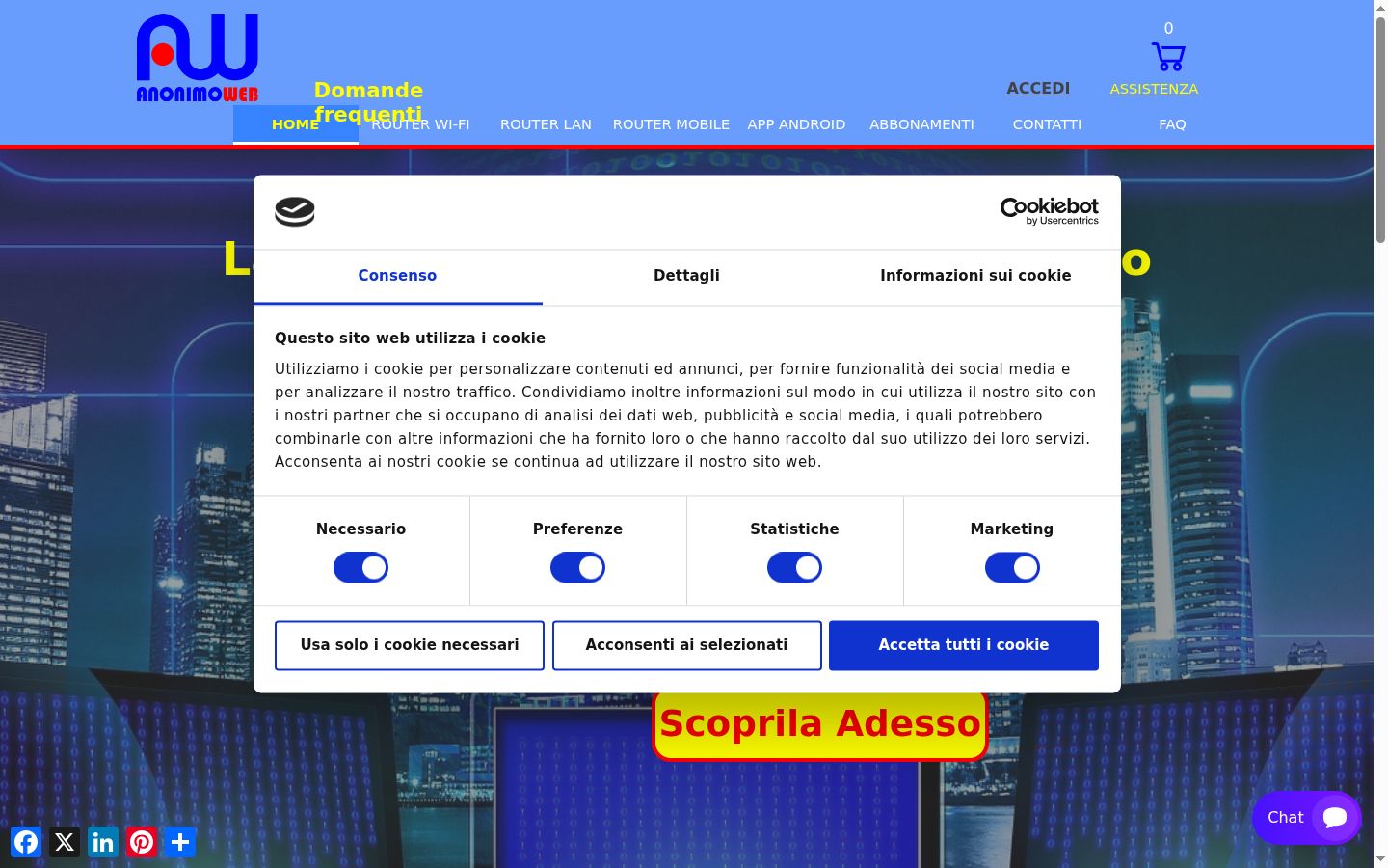 Sutikimo reklamjuostės, rodytos prieš bet kokią sąveiką, ekrano kopija