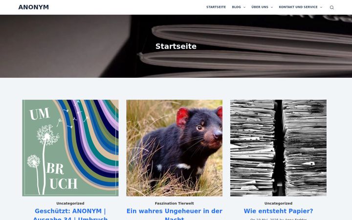 Screenshot of anonym-magazin.de