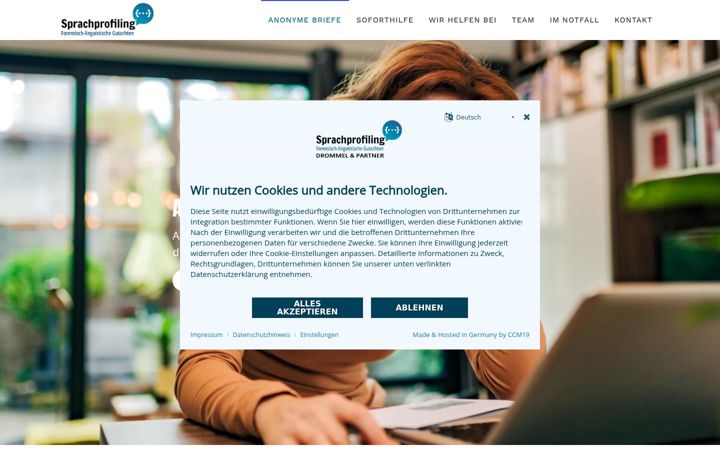 Screenshot of anonyme-briefe.de
