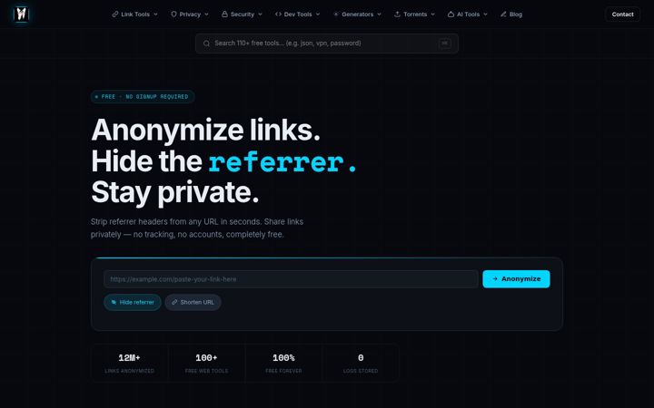 Screenshot of anonymiz.com