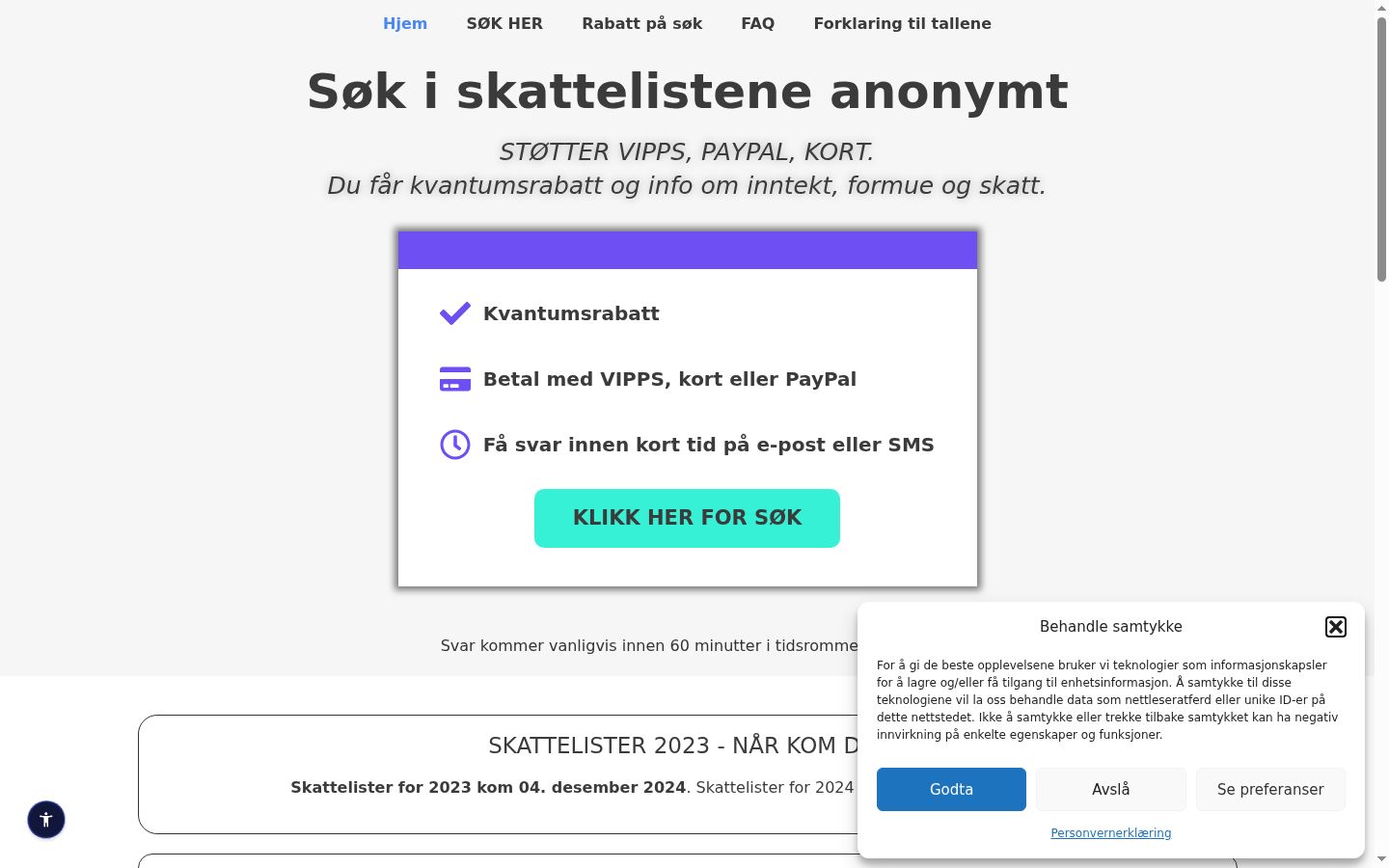 Ekrānuzņēmums ar piekrišanas baneri, kas tika rādīts pirms jebkādas mijiedarbības