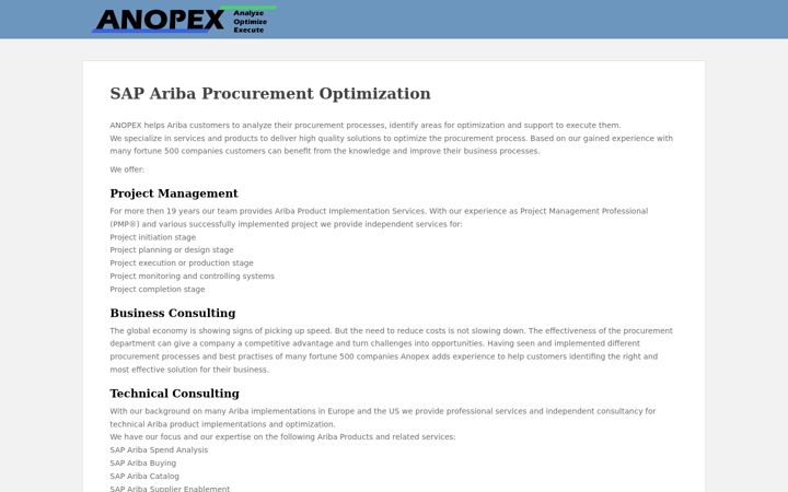 Screenshot of anopex.com