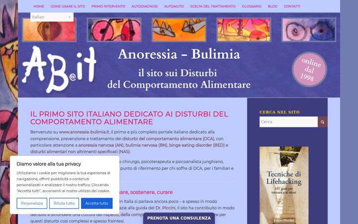 Zrzut ekranu anoressia-bulimia.it