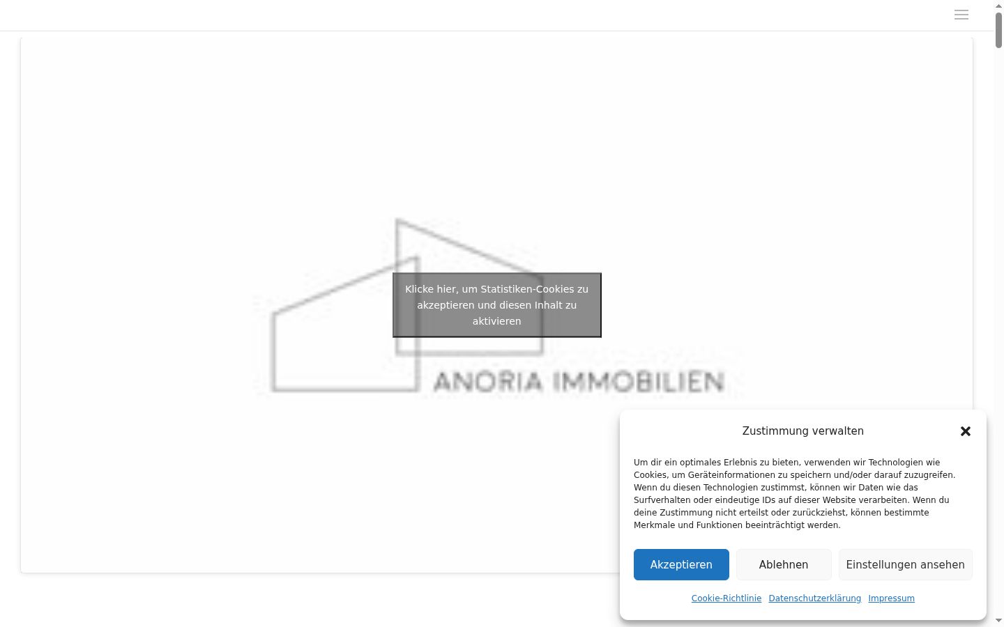 Screenshot of the consent banner shown before any interaction