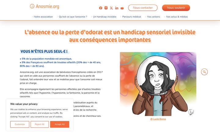 Screenshot of anosmie.org