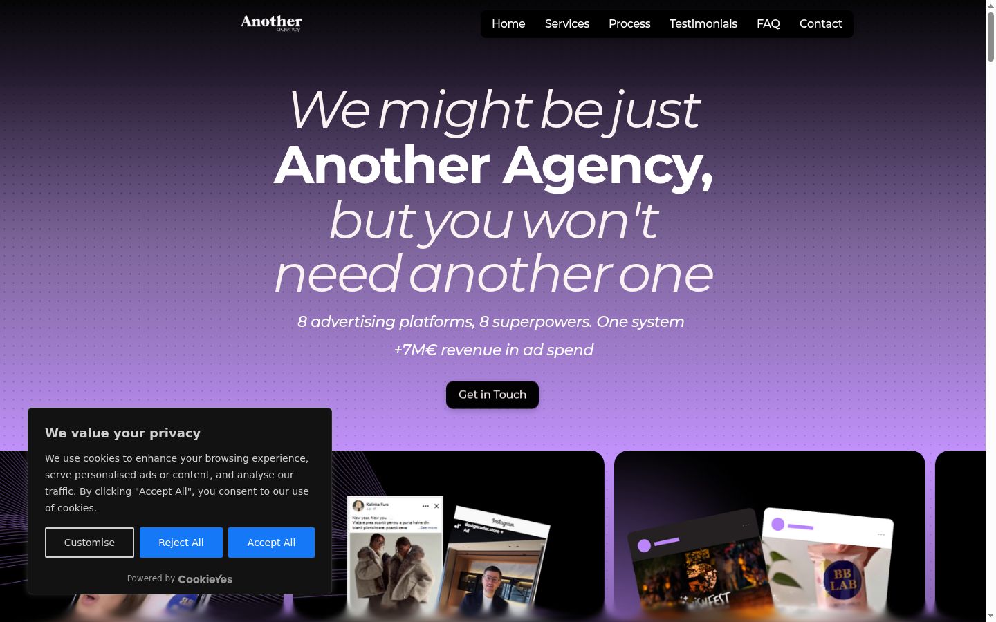 Zrzut ekranu banera zgody wyświetlanego przed jakąkolwiek interakcją