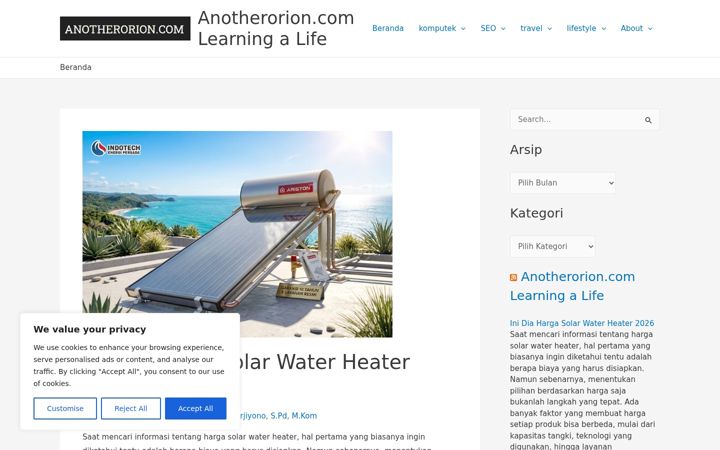 Screenshot of anotherorion.com