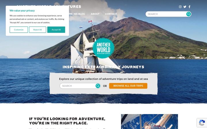 Screenshot of anotherworldadventures.com