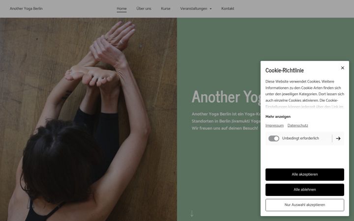Screenshot of anotheryogaberlin.de