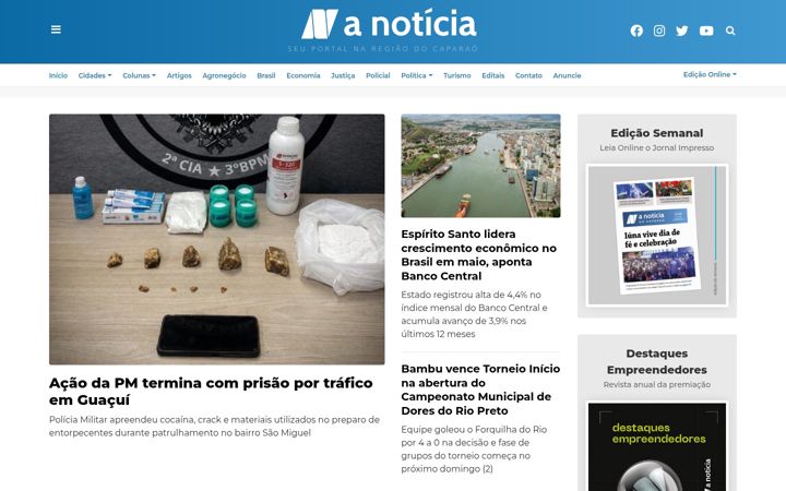 Ekrano kopija anoticiadocaparao.com.br