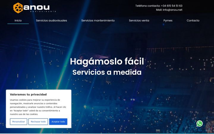 Screenshot of anouaudiovisuals.com