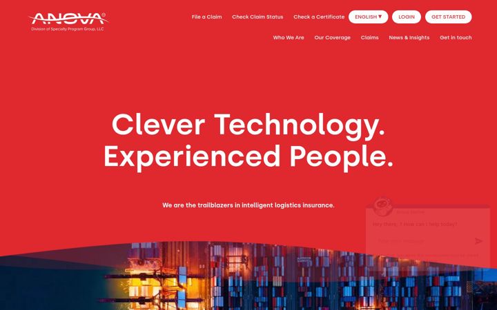 Screenshot of anovamarine.com