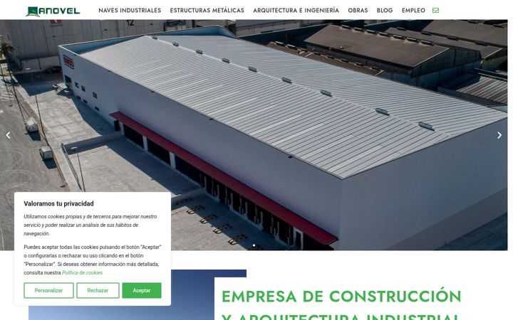 Screenshot of anovelingenieria.com