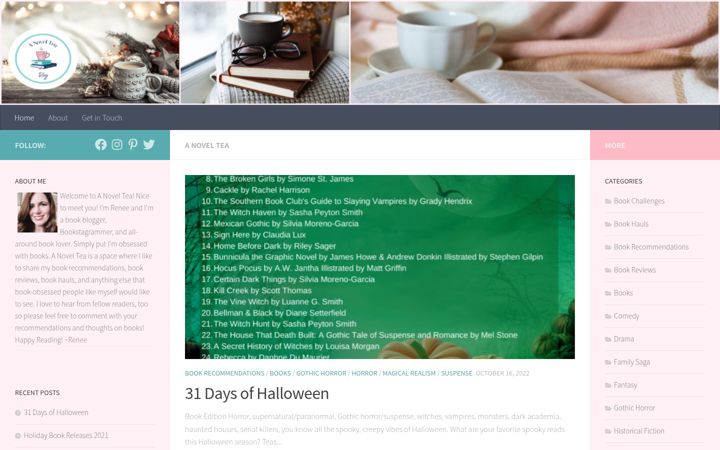 Screenshot of anoveltea.com