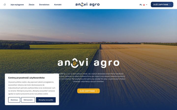 Screenshot of anoviagro.com