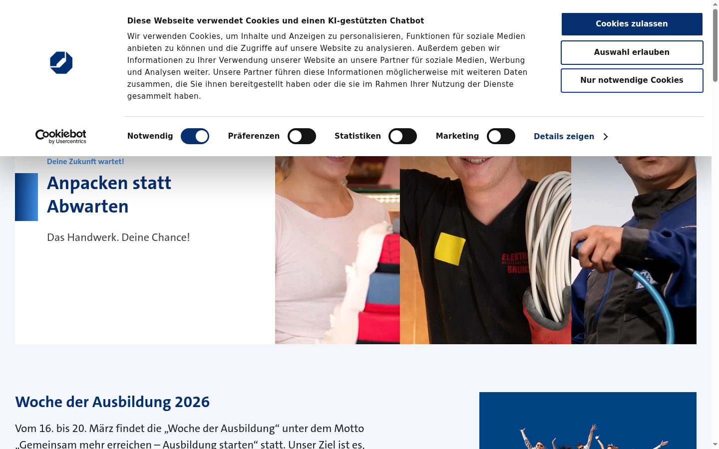Capture d'écran de la bannière de consentement affichée avant toute interaction