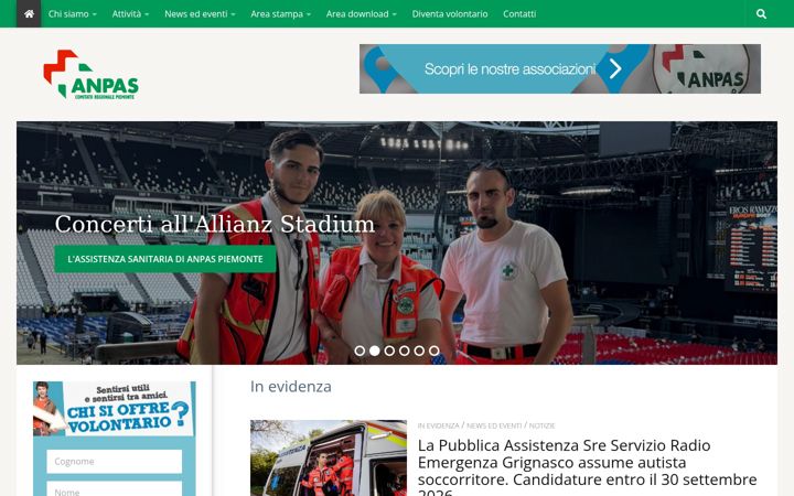 Screenshot di anpas.piemonte.it