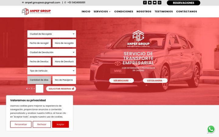 Snimka zaslona za anpefgroup.com