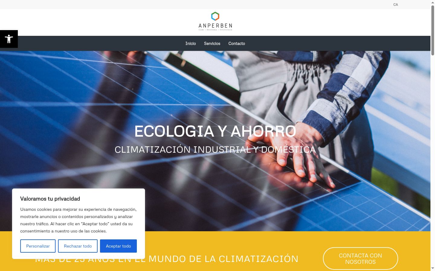 Screenshot del banner di consenso mostrato prima di qualsiasi interazione