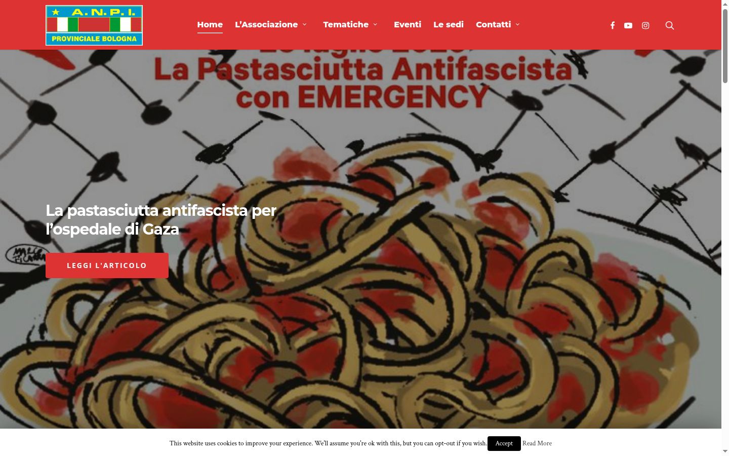 Screenshot del banner di consenso mostrato prima di qualsiasi interazione