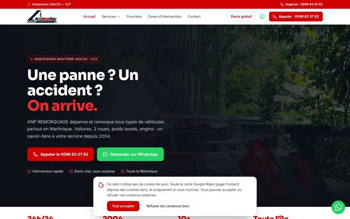 Snimka zaslona za anpremorquage.com