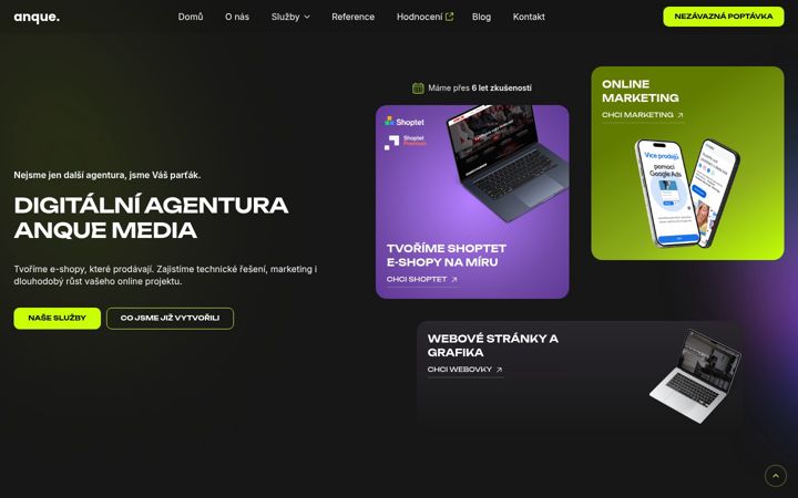 Screenshot of anque.cz