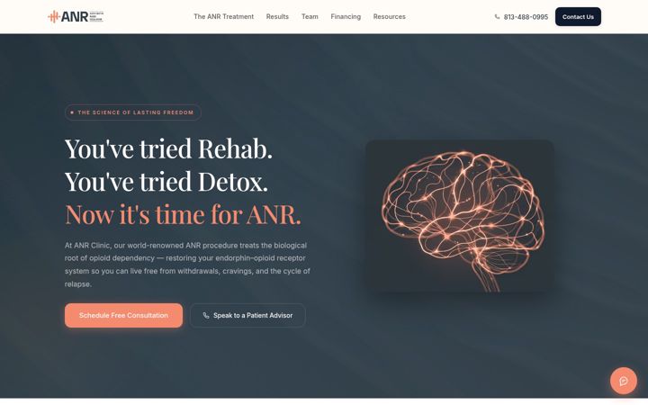 Kuvakaappaus sivustosta anrclinic.com