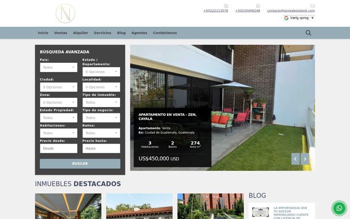 Zrzut ekranu anrealestategt.com