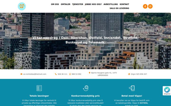 Screenshot stránky anrenhold.no