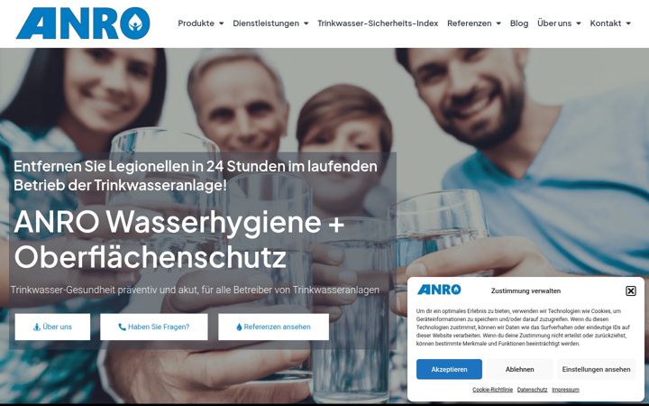 Screenshot of anro-hygiene.de