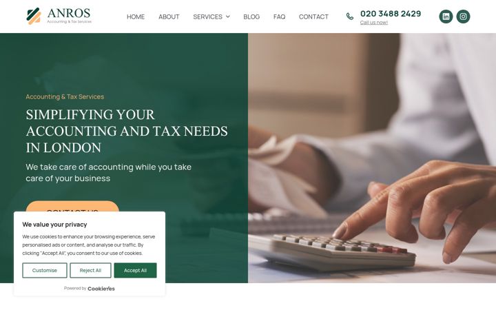 Ekrano kopija anros.co.uk