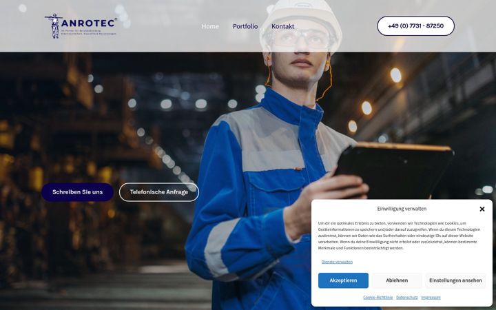 Screenshot of anrotec.de