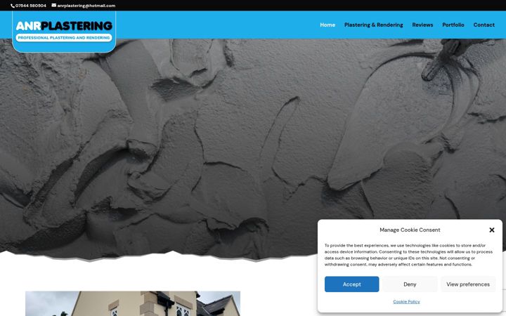 Screenshot of anrplastering.co.uk