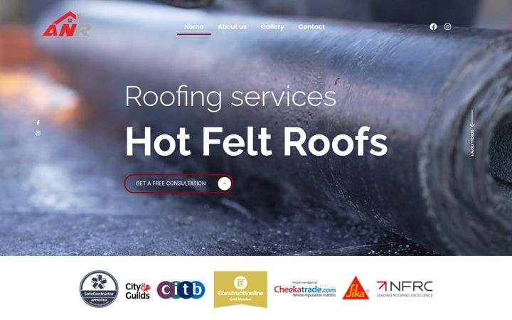 Screenshot of anrroofing.co.uk