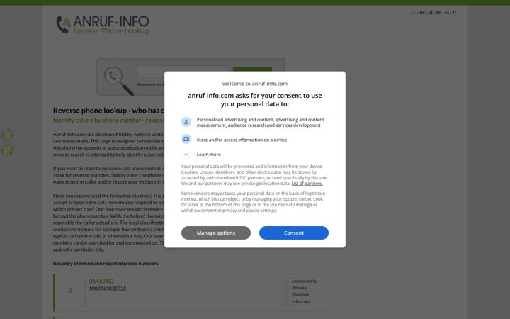 Screenshot of anruf-info.com